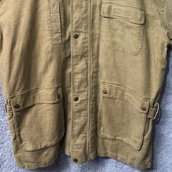 VTG Apricorn Zipper Up Snap Front Utility Military Chore Barn Jacket Men XXL Tan - Picture 3 of 16